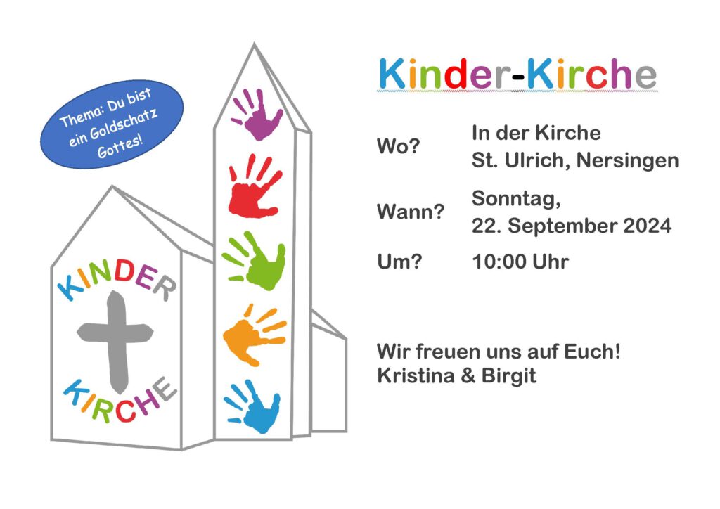 Kinderkirche am 22. September in der Kirche Sankt Ulrich Nersingen