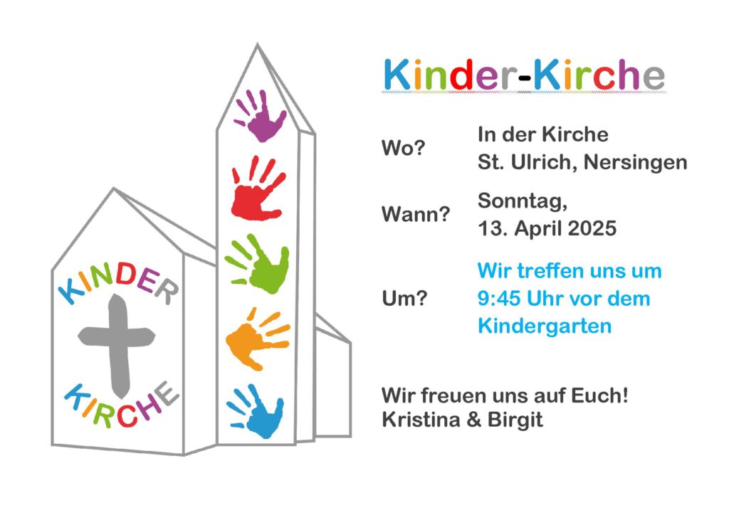 Kinderkirche am Palmsonntag, 13. April 2025 in Sankt Ulrich Nersingen